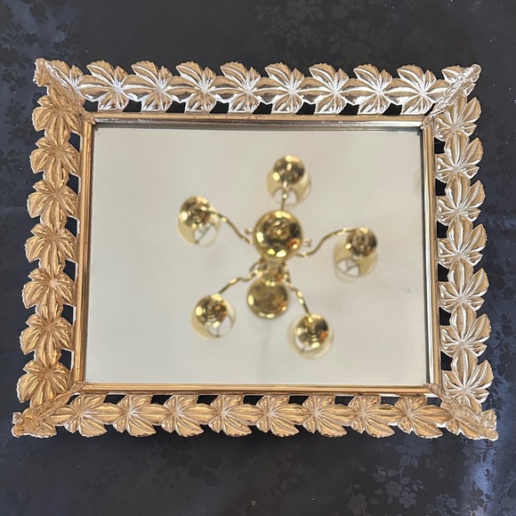 Other - Vintage Vanity Tray or Gold Leaf Decorative Wall Mirror